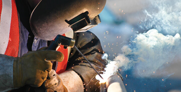 TWS welder working on a custom welding project